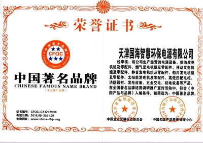 中国 品牌荣誉证书